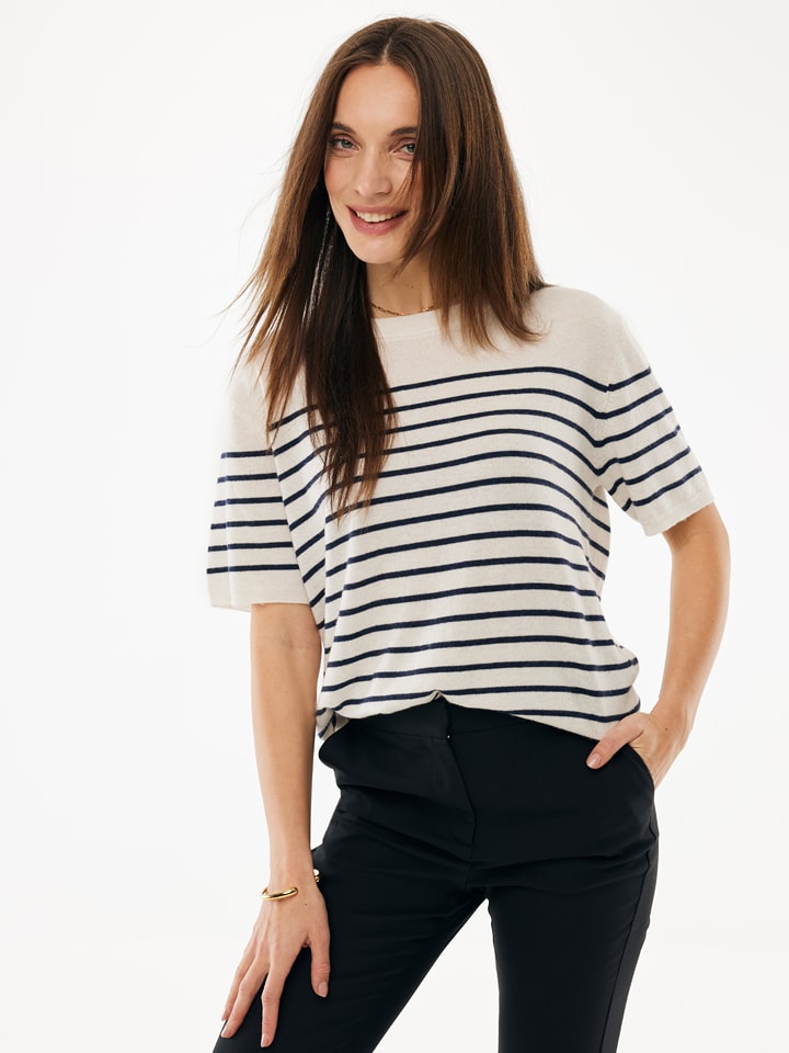 Mexx Shirt in Creme/ Dunkelblau - 51% | Größe XXL | Damen-tops
