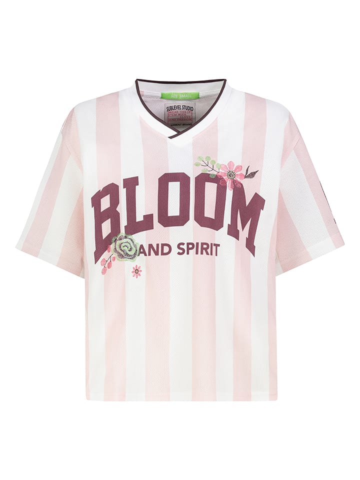 Sublevel Shirt in Weiß/ Rosa - 56% | Größe S | Damen-tops
