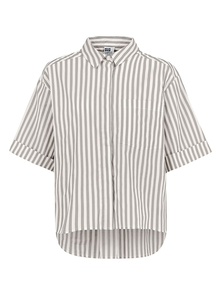 Sublevel Bluse in Weiß/ Taupe - 62% | Größe M | Damen-blusen