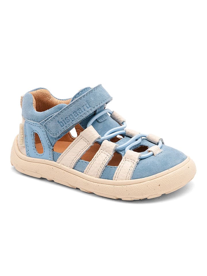 bisgaard Leder-Barfußschuhe "Fiona" in Hellblau/ Creme - 52% | Größe 27 | Babysandalen
