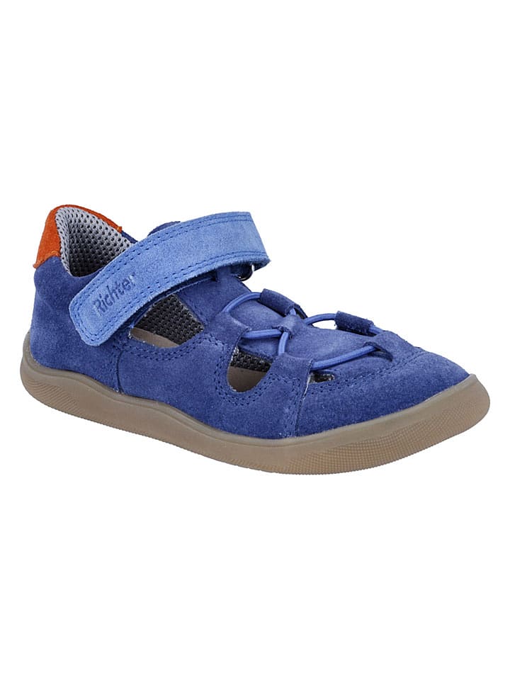 Richter Shoes Leder-Barfußschuhe "Samy" in Blau - 48% | Größe 33 | Babysandalen