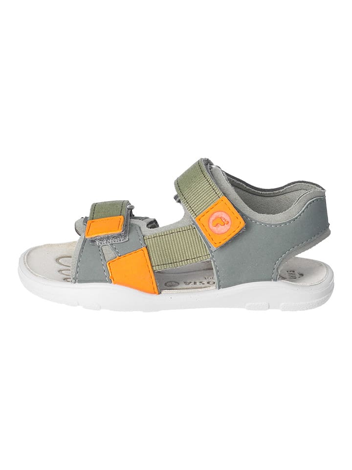 Ricosta Barfußschuhe "Biggi" in Khaki/ Orange/ Grau - 44% | Größe 26 | Kindersandalen