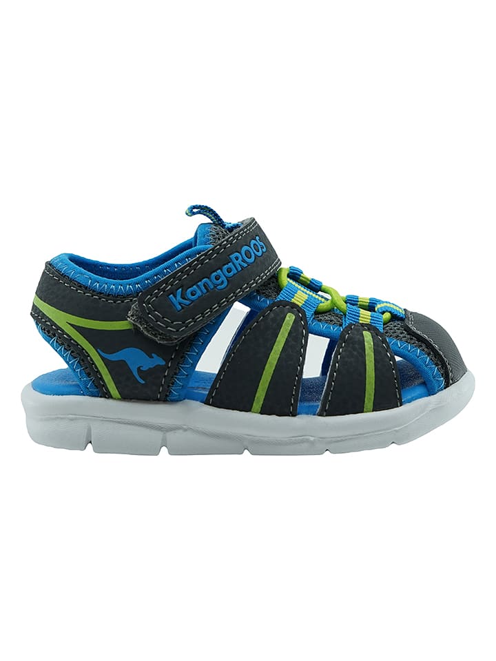 Kangaroos Halbsandalen "K-Grobi" in Anthrazit/ Grün - 39% | Größe 30 | Babysandalen
