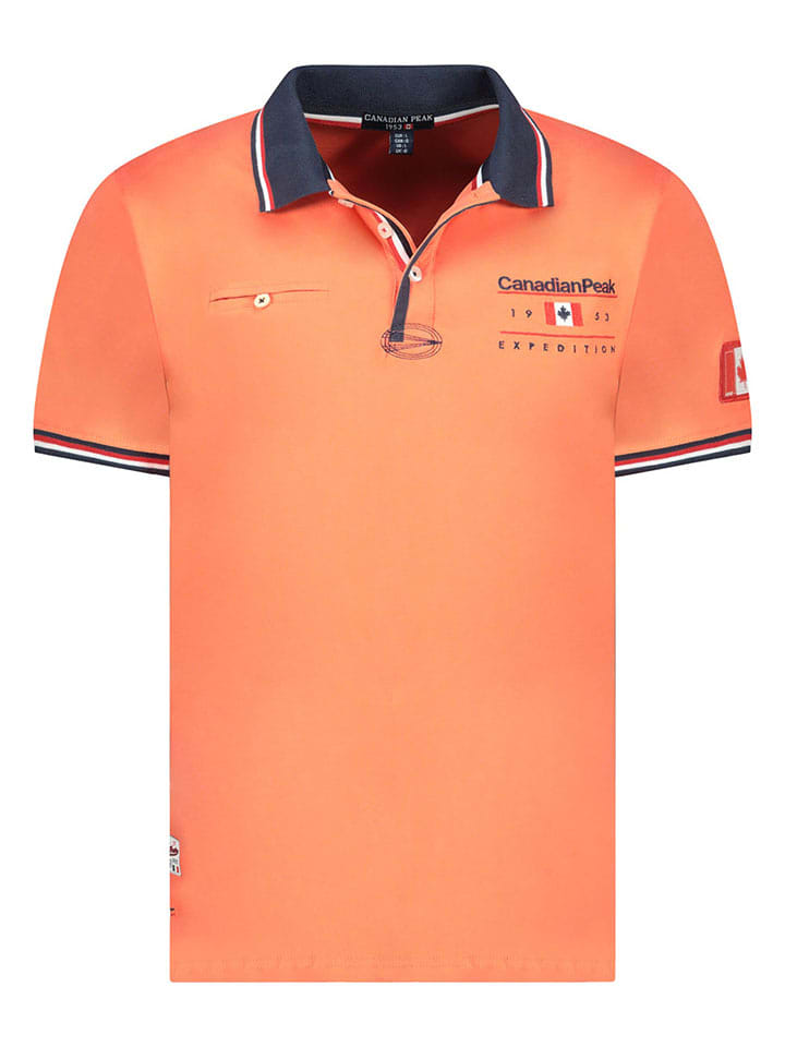 Canadian Peak Poloshirt "Konbustybleak" in Orange - 72% | Größe L | Herren-plussize