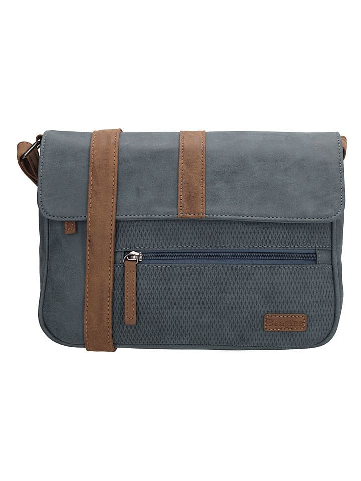Beagles Leder-Umhängetasche "Brunete" in Dunkelblau - (B)27 x (H)23 x (T)7 cm - 59% | Damen-taschen