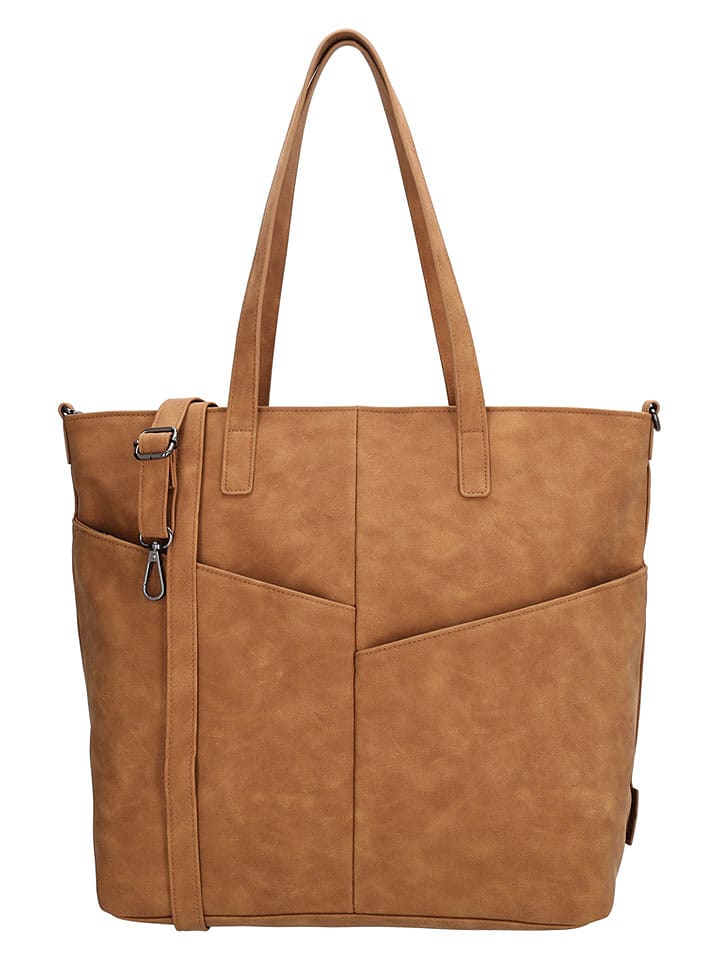 Beagles Leder-Shopper "Lourenza" in Hellbraun - (B)40,5 x (H)32 x (T)14,5 cm - 59% | Damen-taschen
