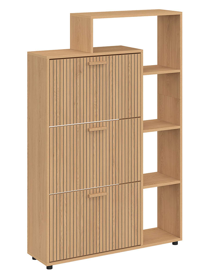 IDOMYA Essentials Schuhschrank "Faustine" in Hellbraun - (B)86,5 x (H)133 x (T)24 cm - 67% | Garderoben