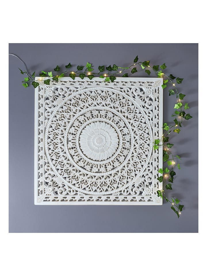 Ethnical Life Wanddekor in Weiß - (B)80 x (H)80 cm - 57% | Wanddekoration