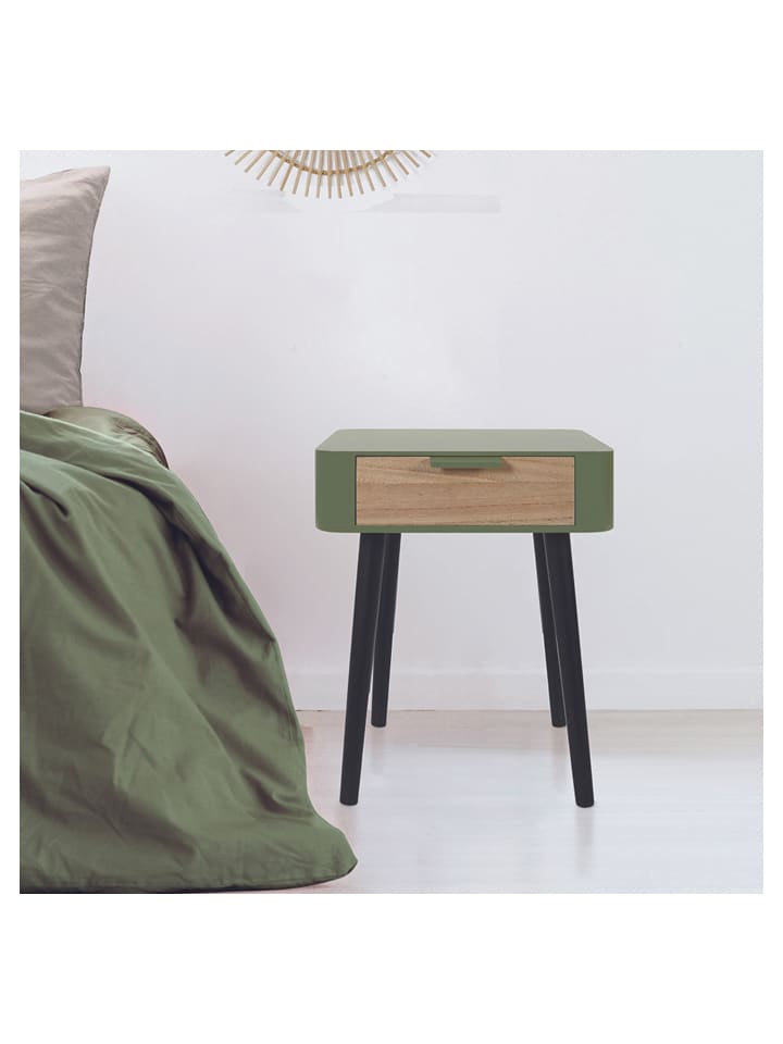 The Home Deco Kids Nachttisch in Grün - (B)35 x (H)48 x (T)35 cm - 58% | Tische