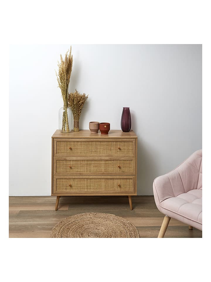 Ethnical Life Kommode "Bali" in Hellbraun - (B)90 x (H)79 x (T)39 cm - 62% | Regale