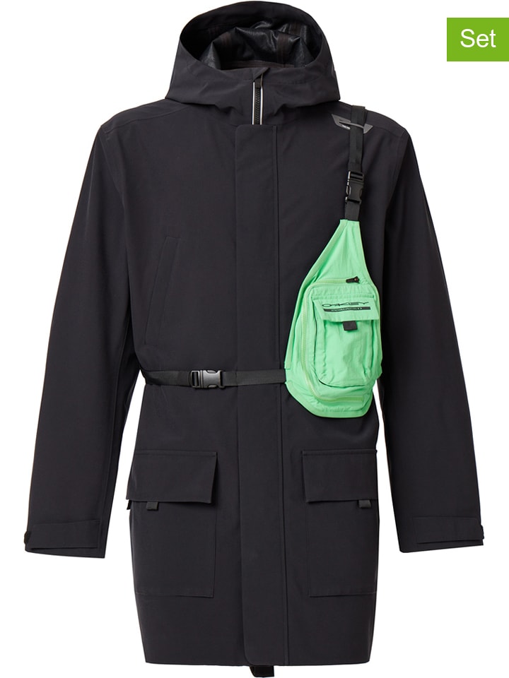 Oakley 2tlg. Set: Parka und Schultertasche "3L Modular" in Schwarz - 56% | Größe S | Herren-outdoorjacken