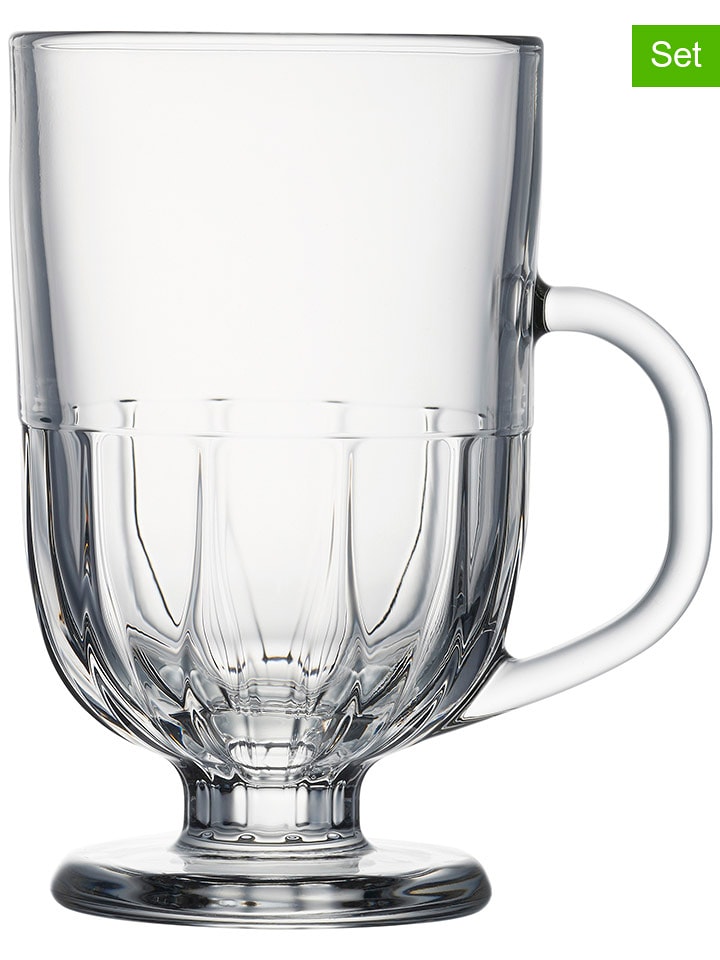 La Rochère France 4er-Set: Kaffeetassen "Flore" in Transparent - 300 ml - 55% | Gedeckter-tisch
