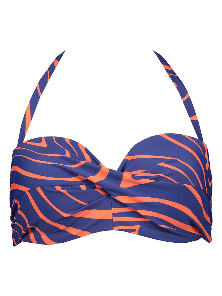 Buffalo Bikini-Oberteil in Dunkelblau/ Orange - 60% | Größe 42E-Cup | Damen-bademode