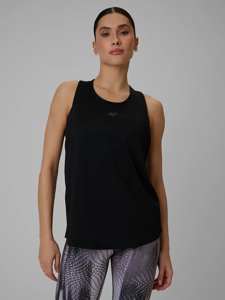 4F Trainingstop in Schwarz - 44% | Größe S | Damen-outdoor-tops-shirts