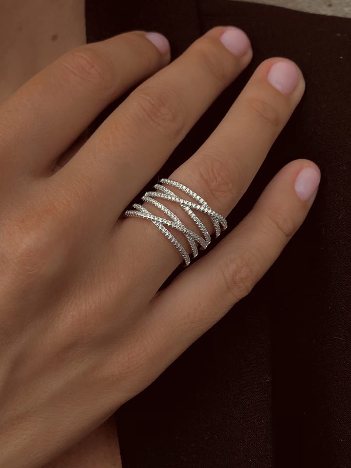 DI GIORGIO Silber-Ring mit Edelsteinen - 78% | Größe 58 | Schmuck
