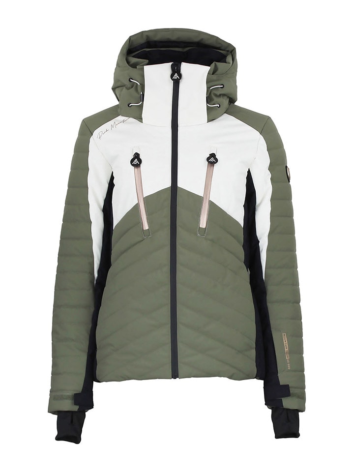Peak Mountain Ski-/ Snowboardjacke "Acharme" in Khaki/ Weiß - 65% | Größe XL | Damen-outdoorjacken