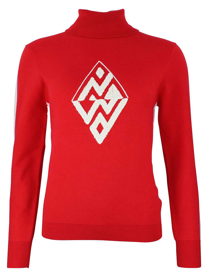 Peak Mountain Rollkragenpullover in Rot/ Weiß - 63% | Größe XL | Damen-pullover-cardigans