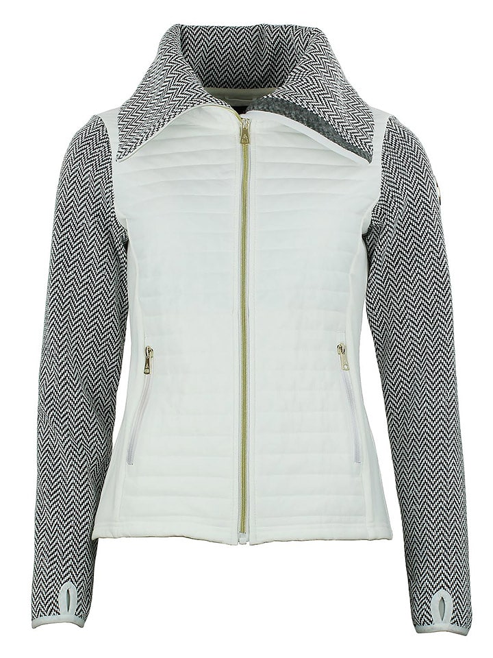 Peak Mountain Hybridjacke "Antem" in Weiß/ Schwarz - 65% | Größe XL | Damen-outdoorjacken