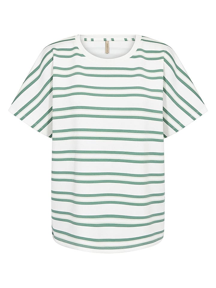 soyaconcept Shirt "Barni" in Weiß/ Grün - 47% | Größe XL | Damen-tops