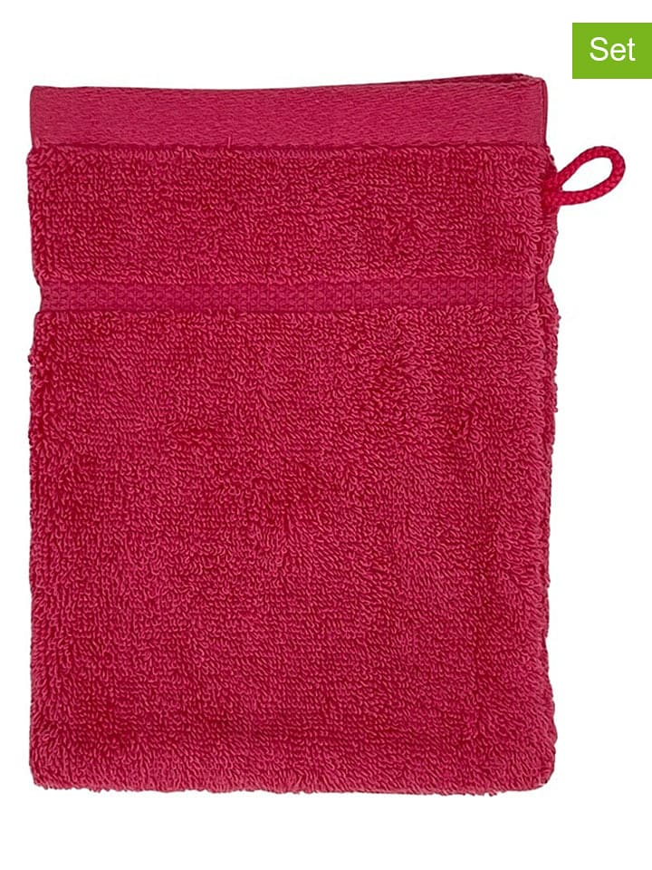 Egeria 3er-Set: Waschhandschuhe "Micro Touch" in Pink - 63% | Größe 30x50 cm | Badtextilien