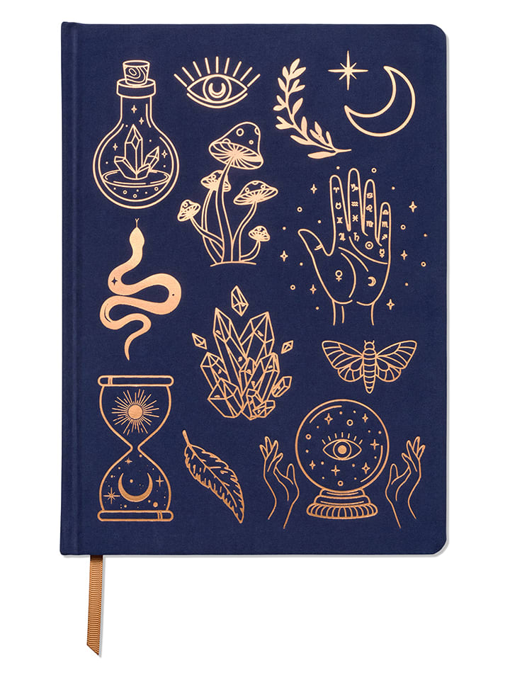 DESIGNWORKS INK Notizbuch "Mystic Icons" in Dunkelblau - (B)19 x (H)26 cm - 16% | Buero-schulbedarf