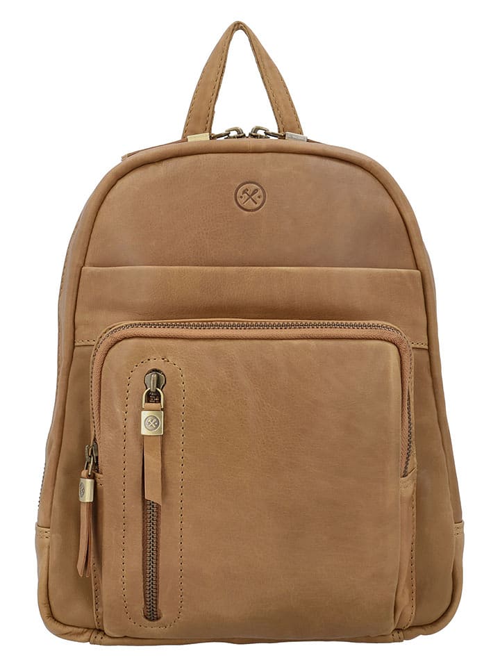 HIDE & STITCHES Leder-Rucksack in Hellbraun - (B)23,5 x (H)28,5 x (T)8,5 cm - 62% | Damen-taschen