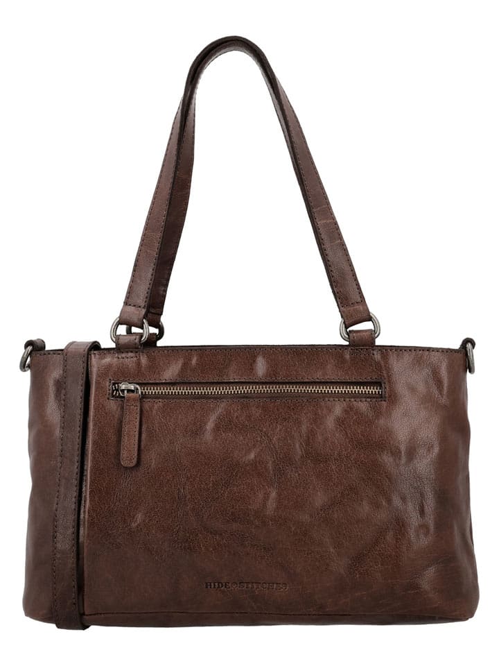 HIDE & STITCHES Leder-Shopper "Westland" in Dunkelbraun - (B)35 x (H)20 x (T)11 cm - 64% | Damen-taschen