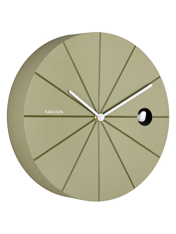 Karlsson Wanduhr ''Destacado Cuckoo'' in Grün - Ø 28 cm - 51% | Wanddekoration