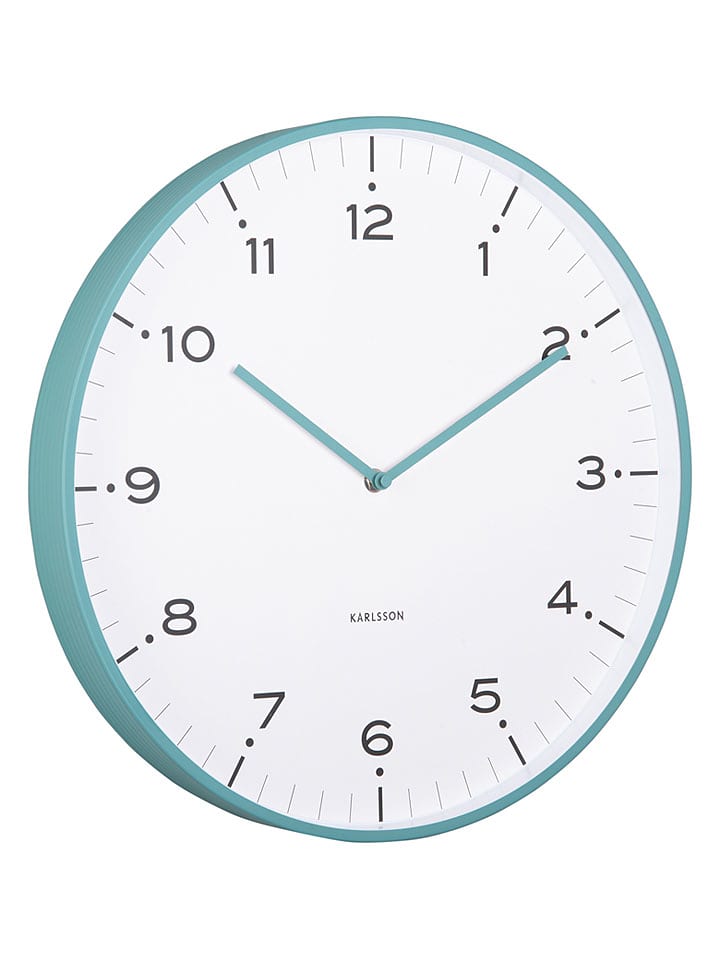 Karlsson Wanduhr ''Circus Rings'' in Türkis - Ø 40 cm - 67% | Wanddekoration