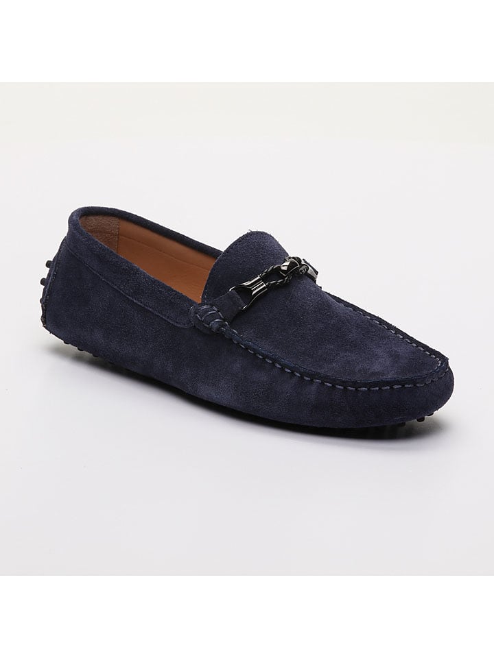 CHARLES & SMITH Leder-Mokassins "Jace" in Dunkelblau - 54% | Größe 42 | Herren-schuhe-halbschuhe