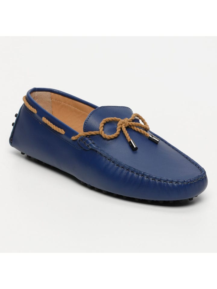 CHARLES & SMITH Leder-Mokassins in Dunkelblau - 53% | Größe 43 | Herren-schuhe-halbschuhe
