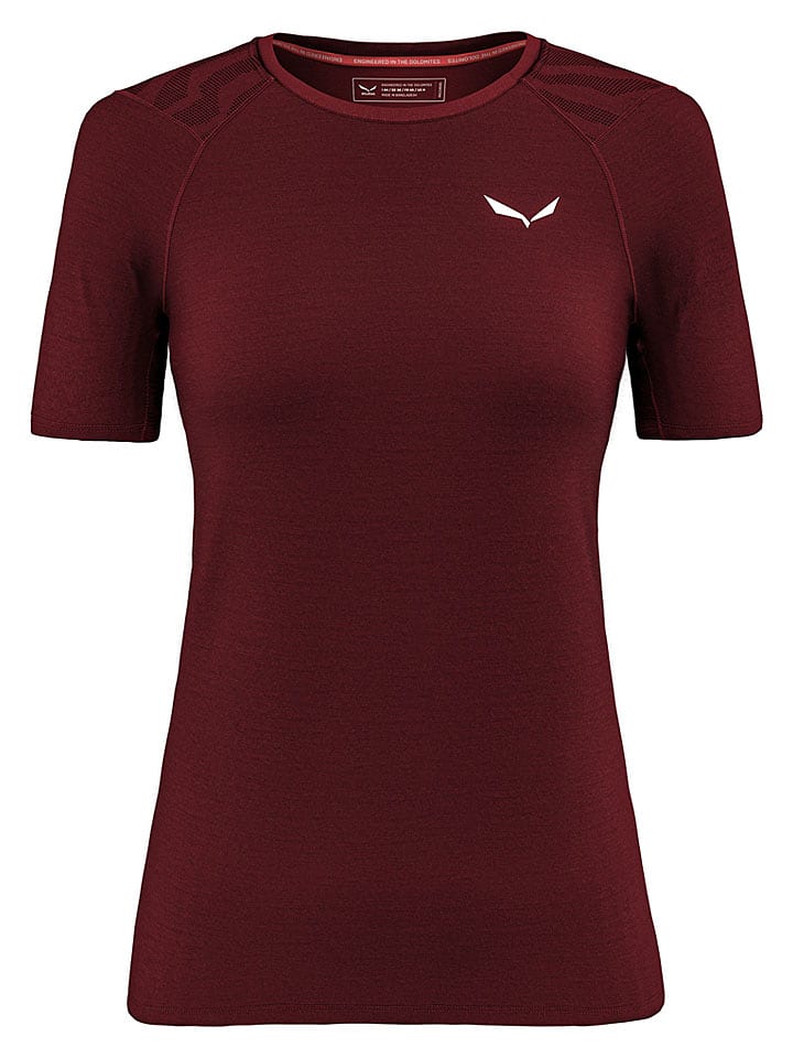Salewa Funktionsshirt "Cristallo Warm Alpine Merino Responsive" in Bordeaux - 51% | Größe 38 | Damen-outdoor-tops-shirts