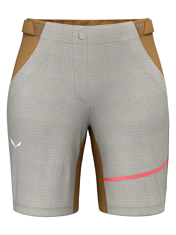 Salewa Fahrradshorts "Vento Hemp/Durastretch" in Grau/ Hellbraun - 63% | Größe 34 | Damen-sporthosen