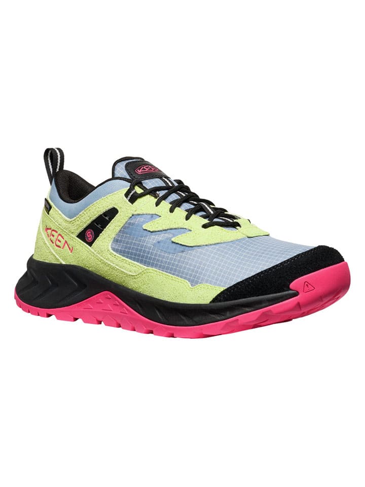 Keen Leder-Trekkingschuhe "Hightrail EXP" in Limette/ Hellblau - 61% | Größe 42 | Herrenschuhe-outdoorschuhe