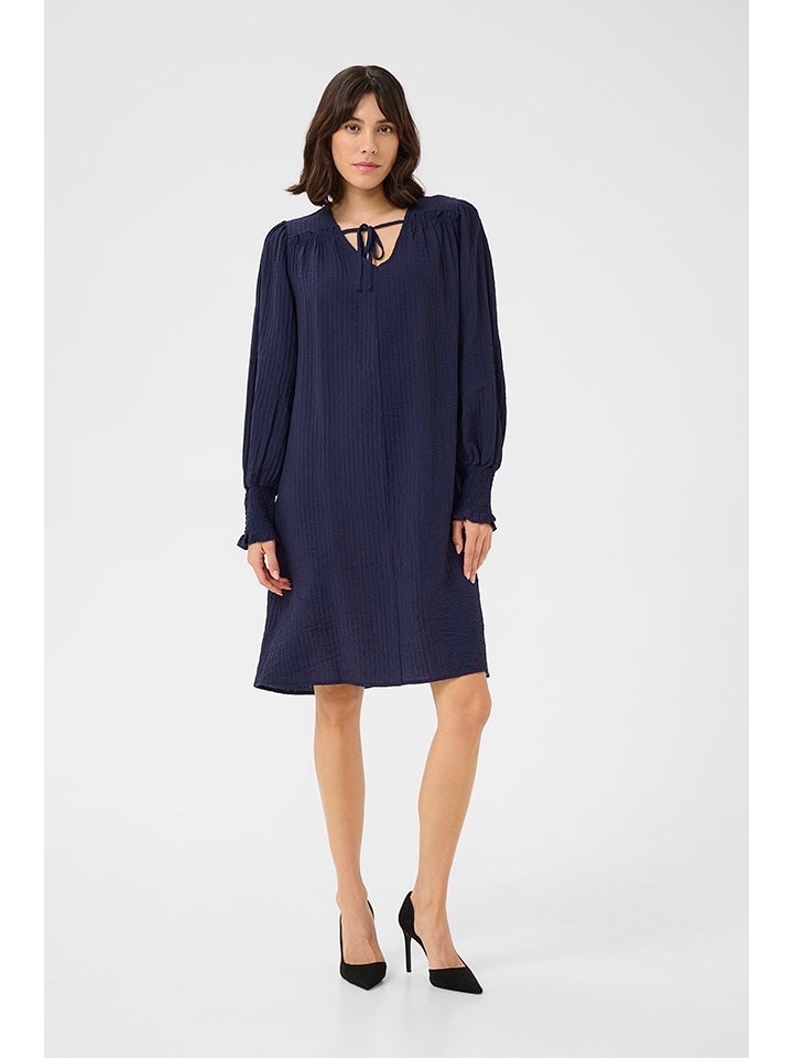 Kaffe Kleid "Lianna" in Dunkelblau - 74% | Größe 36 | Damen-kleider