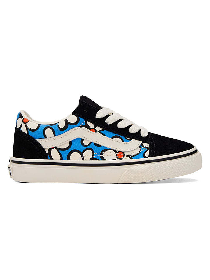Vans Leder-Sneakers "Old Skool" in Weiß/ Blau/ Schwarz - 58% | Größe 30 | Kindersneakers