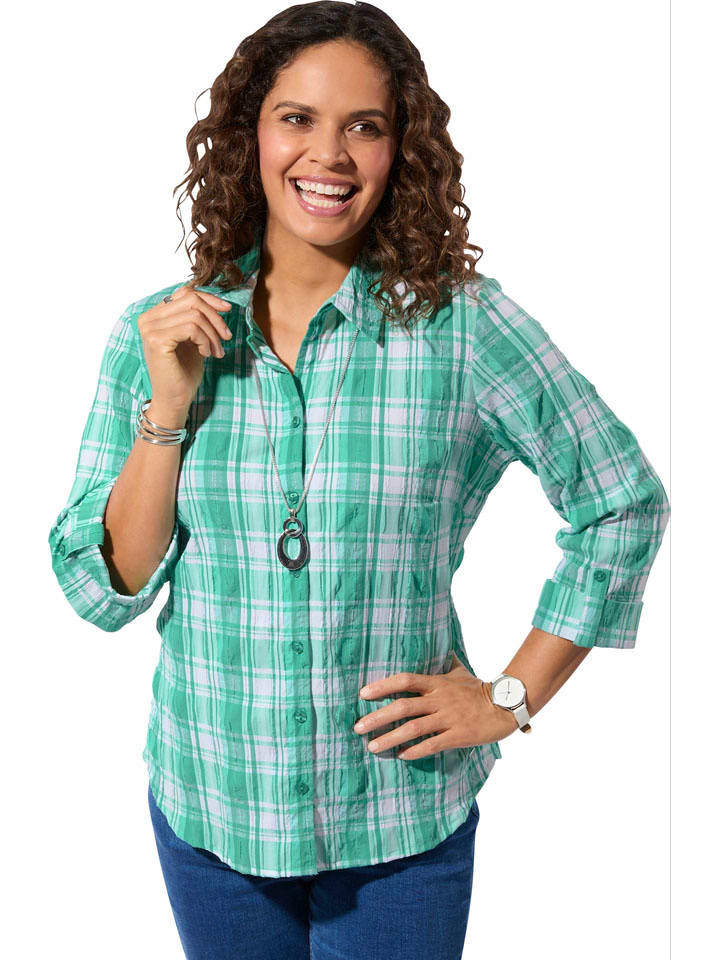 WITT WEIDEN Bluse in Türkis/ Weiß - 60% | Größe 40 | Damen-blusen