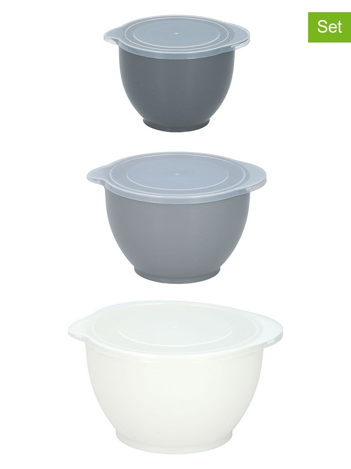 Alpina 3er-Set: Rührschüsseln in Grau/ Weiß - 33% | Kuechenhelfer