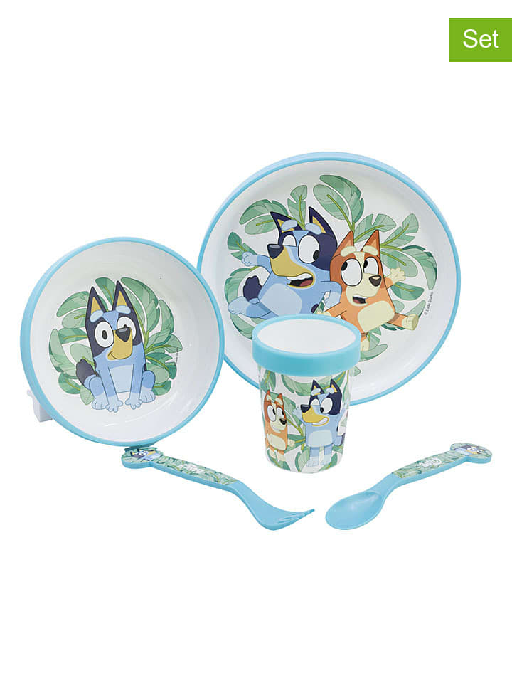 Stor 5tlg. Geschirr-Set "Bluey" in Hellblau - 26% | Gedeckter-tisch