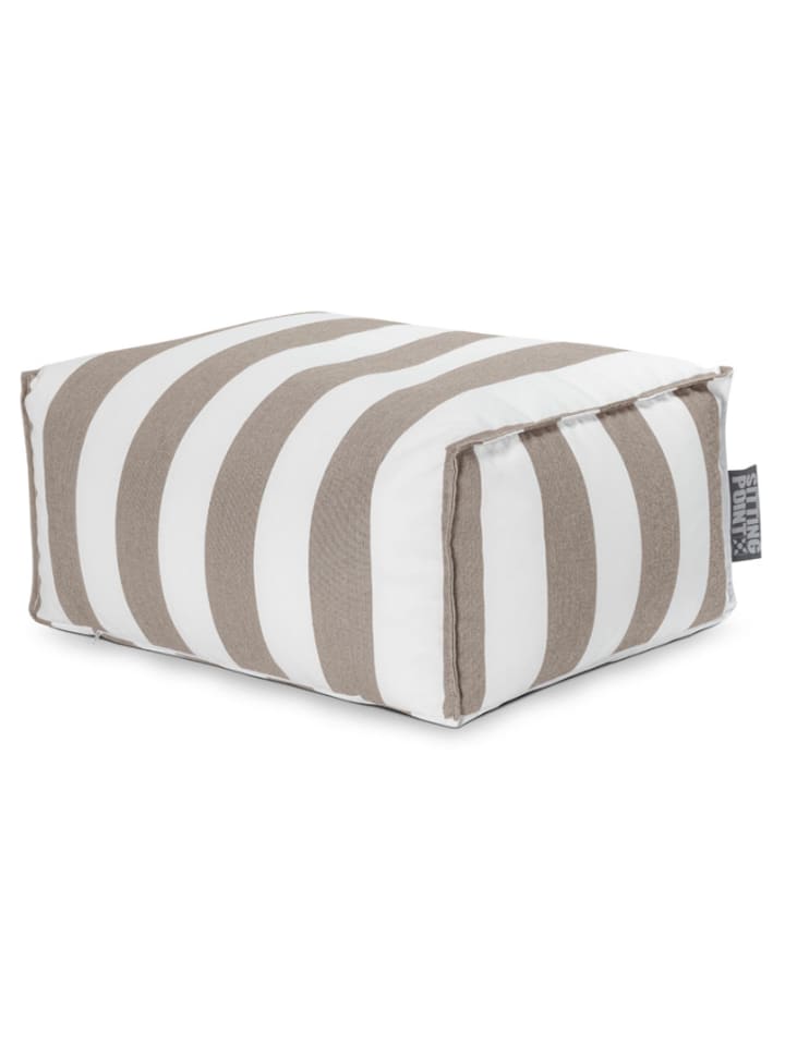 Sitting Point Outdoor-Hocker ''Roll Santorin'' in Taupe/ Creme - (B)65 x (H)35 x (T)55 cm - 46% | Sitzmoebel
