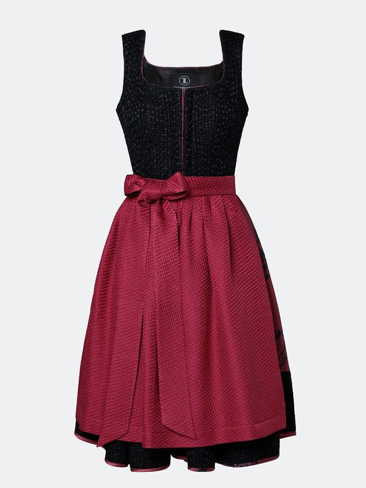 TraumTrachten Dirndl "Viola" in Schwarz/ Bordeaux - 36% | Größe 40 | Damen-dirndl