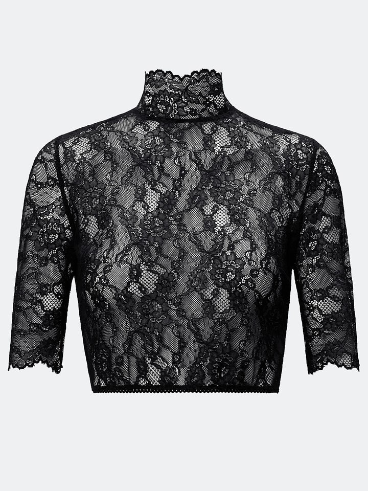 TraumTrachten Dirndlbluse "Selma" in Schwarz - 58% | Größe 36 | Damen-dirndlblusen
