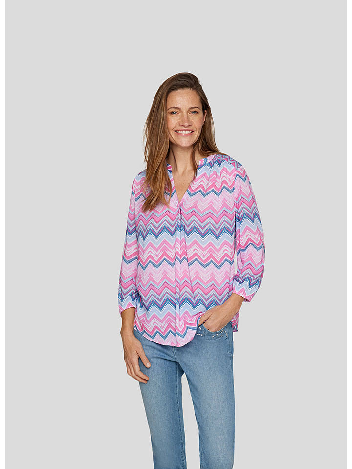 Rabe Bluse in Hellblau/ Rosa - 63% | Größe 50 | Damen-blusen