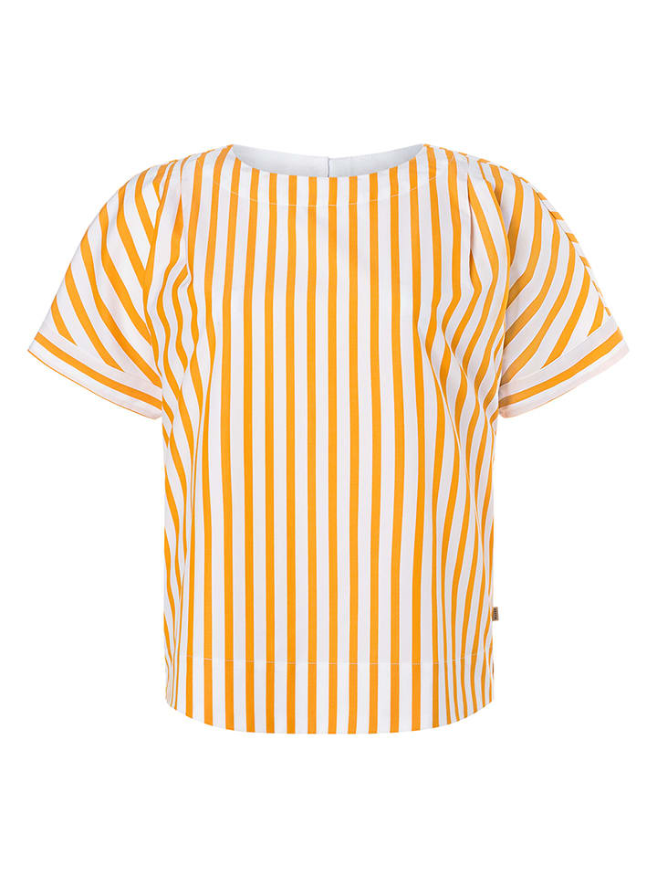 Maerz Muenchen Bluse in Orange/ Weiß - 62% | Größe 38 | Damen-blusen