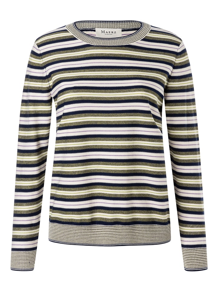 Maerz Muenchen Pullover in Khaki/ Dunkelblau - 61% | Größe 40 | Damen-pullover-cardigans