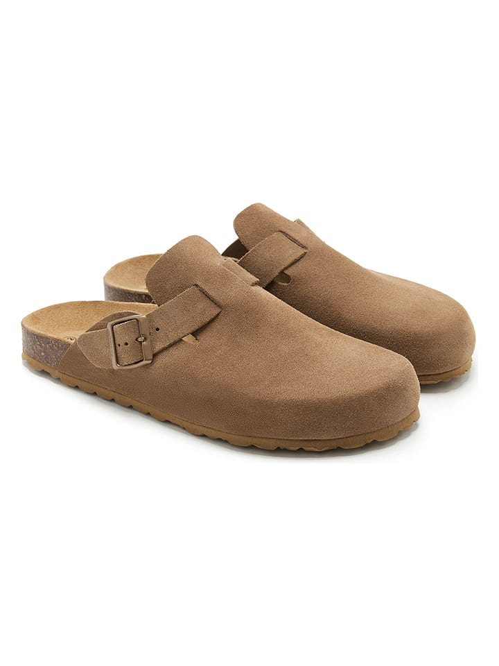 billowy Leder-Clogs in Hellbraun - 65% | Größe 41 | Herren-hausschuhe