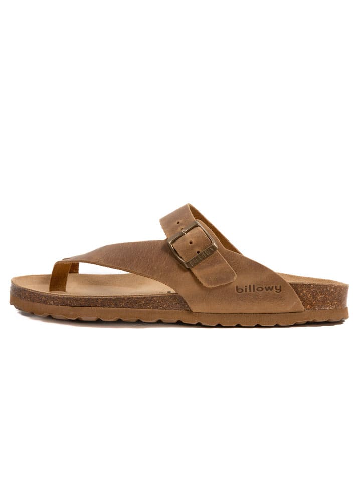 billowy Leder-Zehentrenner in Braun - 54% | Größe 42 | Herrensandalen