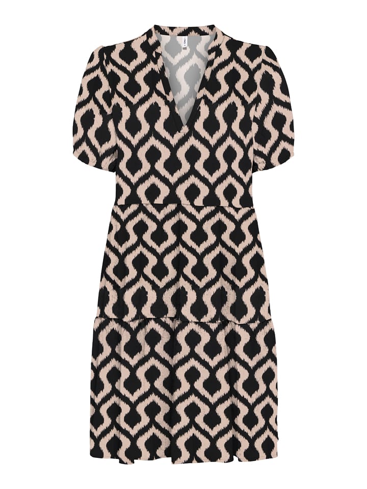 ONLY Kleid in Beige/ Schwarz - 48% | Größe XS | Damen-kleider