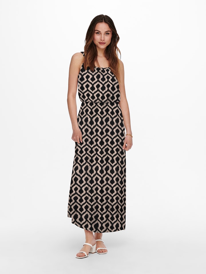 ONLY Kleid in Beige/ Schwarz - 34% | Größe S | Damen-kleider