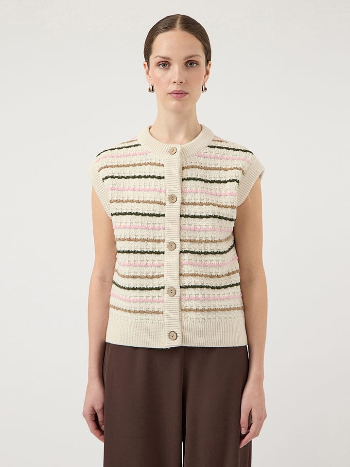 YAS Strickweste in Creme - L